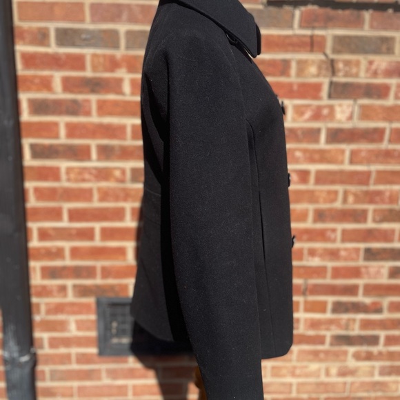 J Crew Womens M Black Wool Double Breasted Pea Coat Jacket Classic Thinsulate - Picture 8 of 10